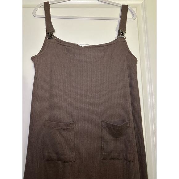 Claudia D. Sz M Vintage 90's Thermal Knit Maxi Overall dress y2k lagenlook - Picture 3 of 6